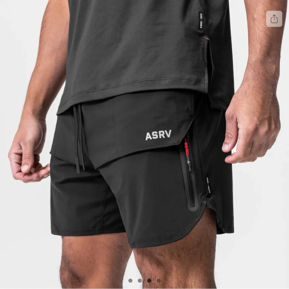 ASRV Men's Athletic Shorts Tetra-Lite 7”/ Gray, White, Black, Navy - Picture 4 of 5